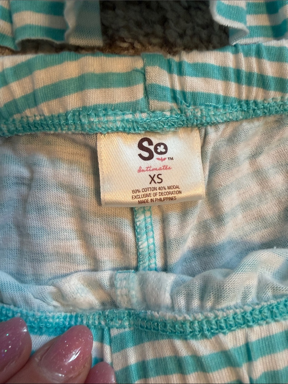 SO Mint Green & White Striped Cami Pajama Set - Picture 4 of 6